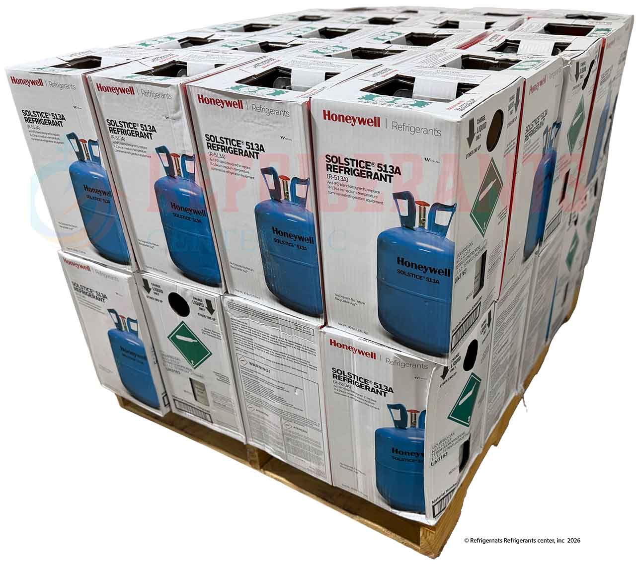 R-513A Refrigerant – Full Pallet (40 × 30 lb) – Genuine Honeywell Solstice®